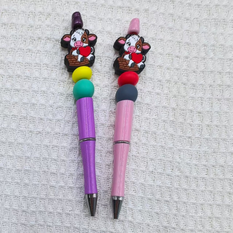 Wholesale 10pcs Cute Cow Silicone DIY Beads